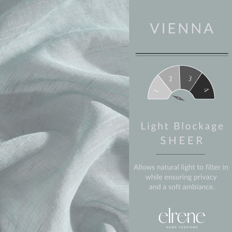 Elrene Home Fashions Vienna Sheer Tie-Top Window-Curtain Panel, 52 in x 95 in (1 Panel), Dusty Blue - Image 3